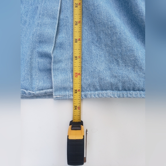 Denim Maxi Skirt Vintage light wash cottage core Prarie Button-down womens 7 - Picture 5 of 7